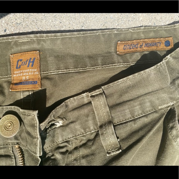Citizens of Humanity custom cotton green pants - Picture 3 of 6